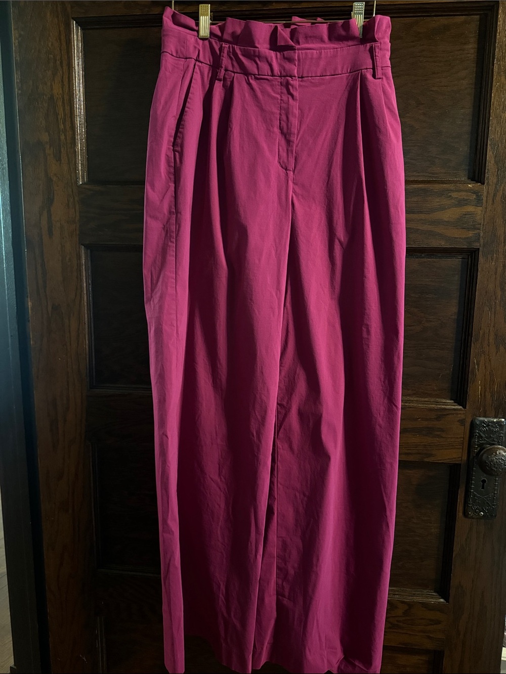 Express High Waist Wide-Leg Pants in Magenta